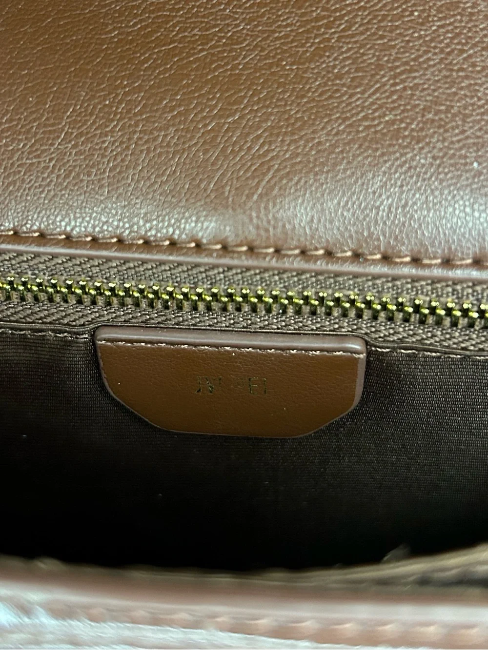 JW PEI Brown Croc Embossed Vegan Leather Crossbody Bag